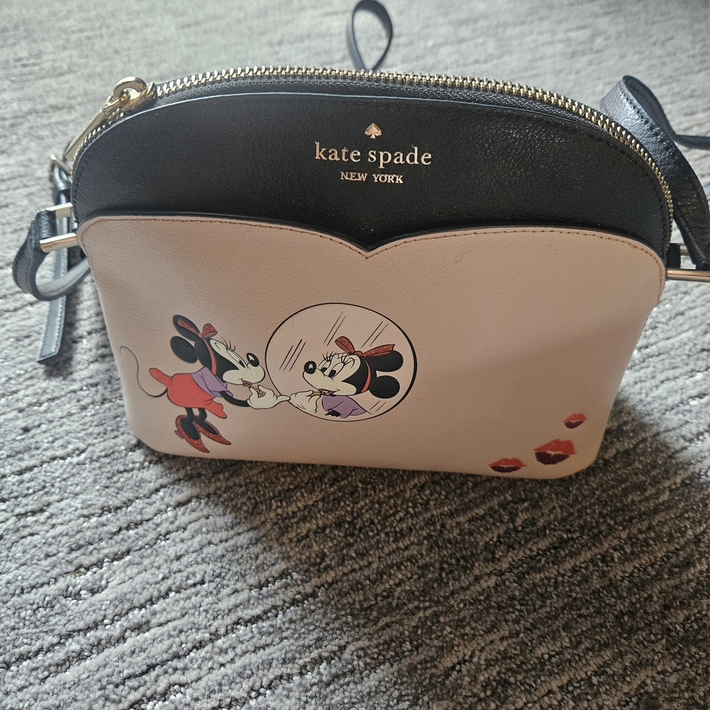 Kate Spade Black and Cream Minnie Mouse Crossbody Bag